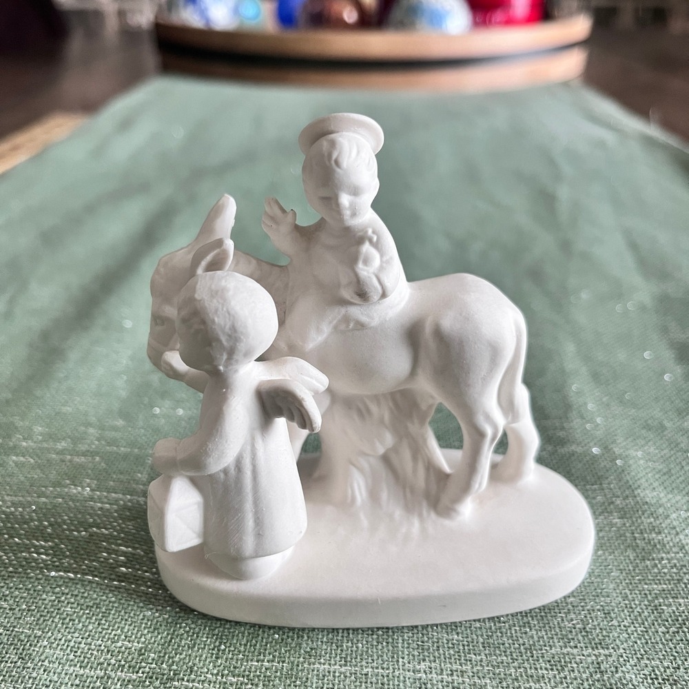 Goebel HX334 W Germany Angel Leading Baby Jesus on a Donkey
